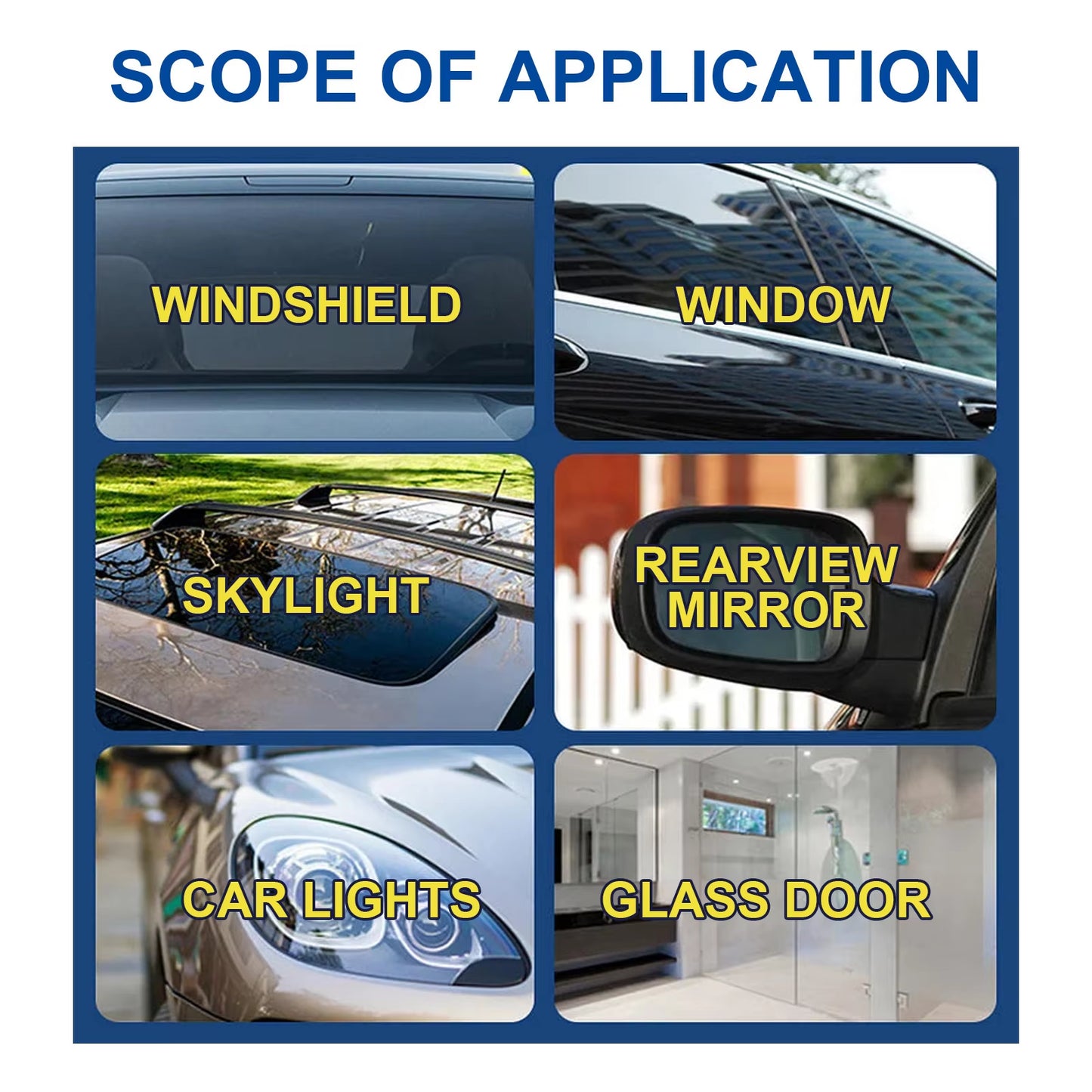 Anti-Glare 150Ml Car Glass Oil Film Remover Paste Glass Coating Cleaning Agent Waterproof Glass Window Cleaner Cream with Sponge