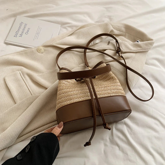 Borsa a spalla Intrecciata in paglia