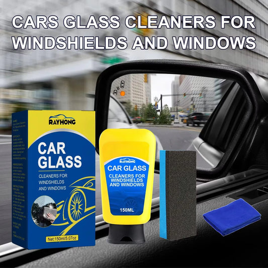 Anti-Glare 150Ml Car Glass Oil Film Remover Paste Glass Coating Cleaning Agent Waterproof Glass Window Cleaner Cream with Sponge