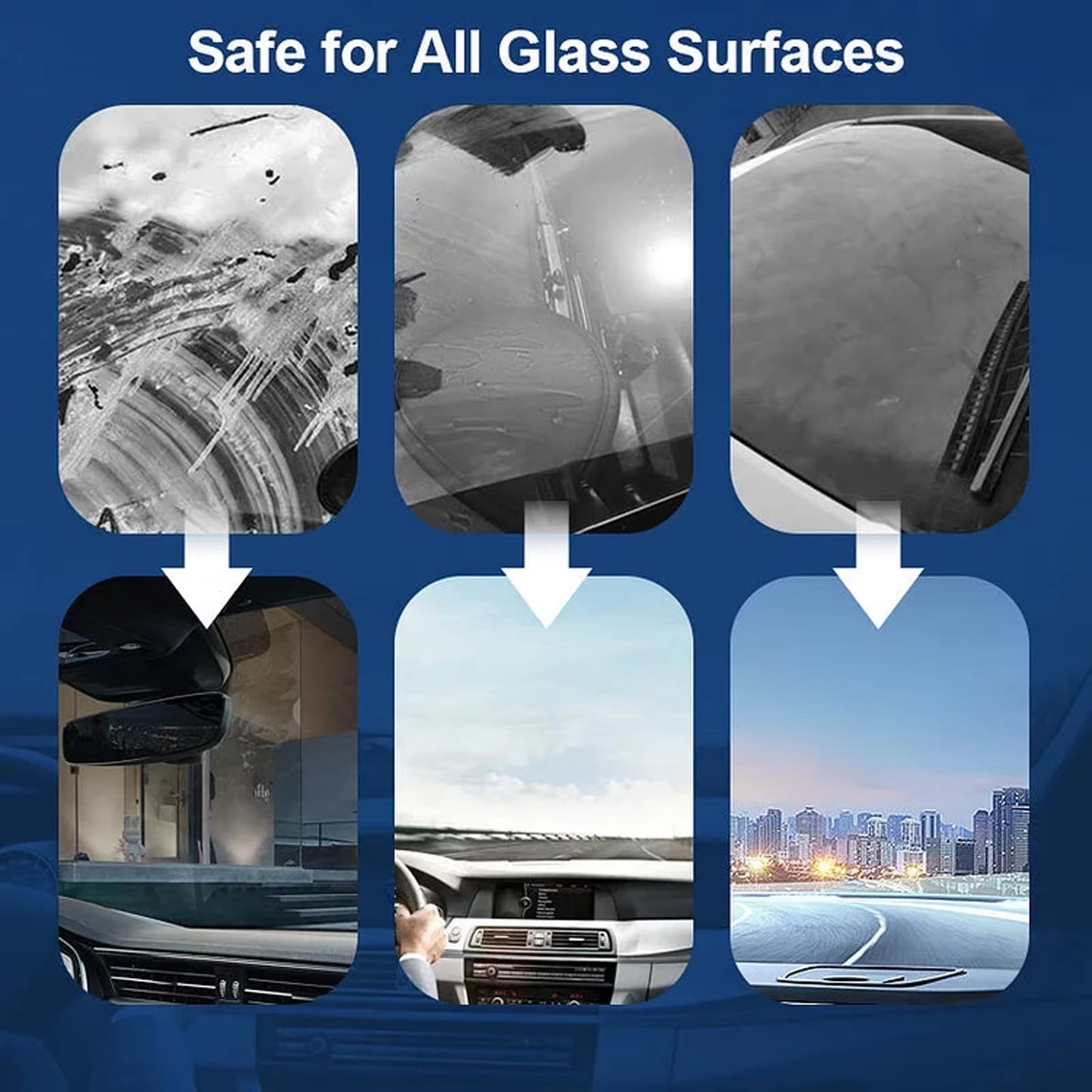 Anti-Glare 150Ml Car Glass Oil Film Remover Paste Glass Coating Cleaning Agent Waterproof Glass Window Cleaner Cream with Sponge